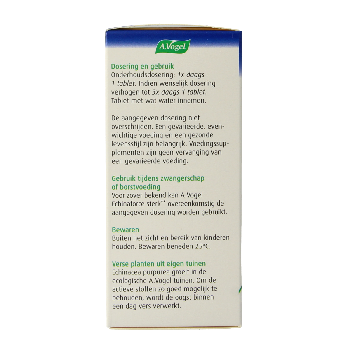A Vogel Echinaforce sterke tabletten, kruidenpreparaten, 60 stuks, arranged in a blister pack with herbal label visible.