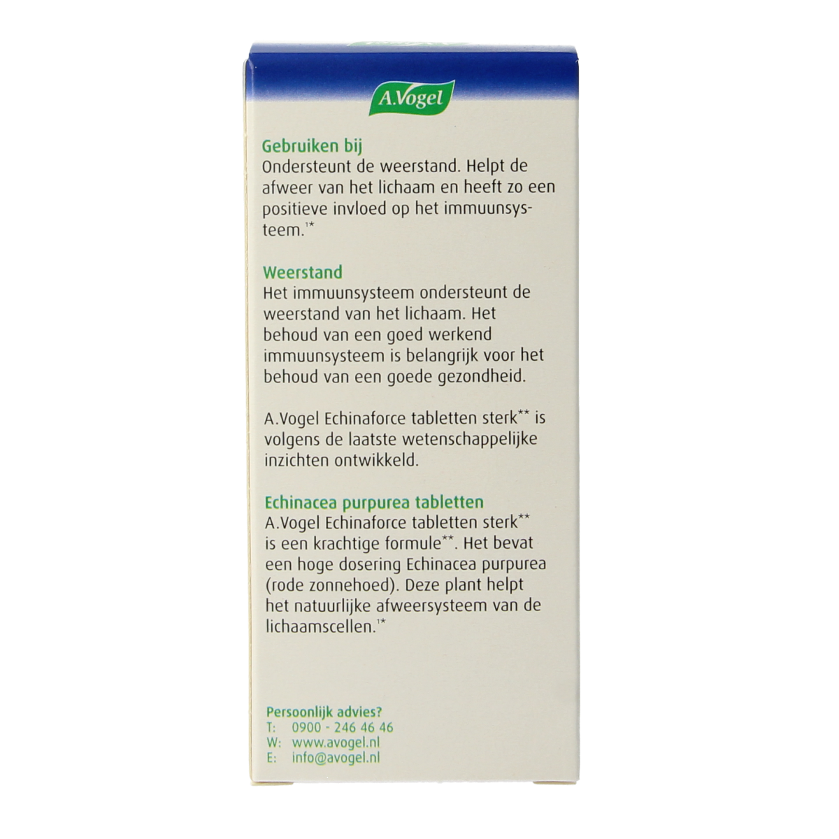 A Vogel Echinaforce sterke tabletten, herbal supplement in a blister pack, designed for immune support.
