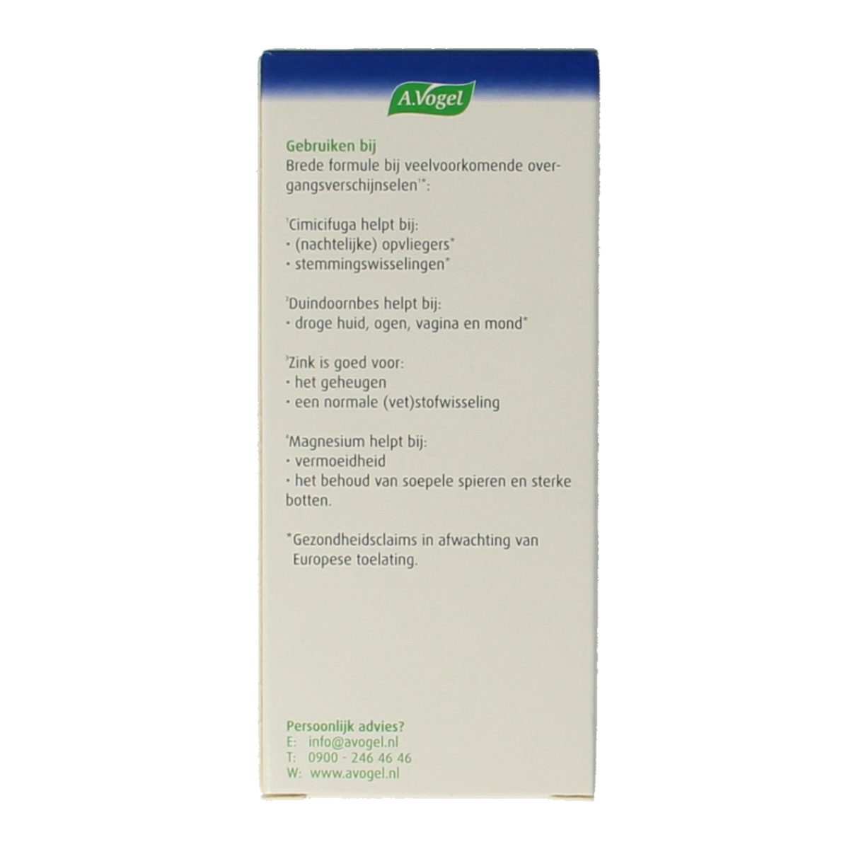 A Vogel Famosan Overgang Totaal herbal supplement tablets in a bottle, designed for supporting women's health.
