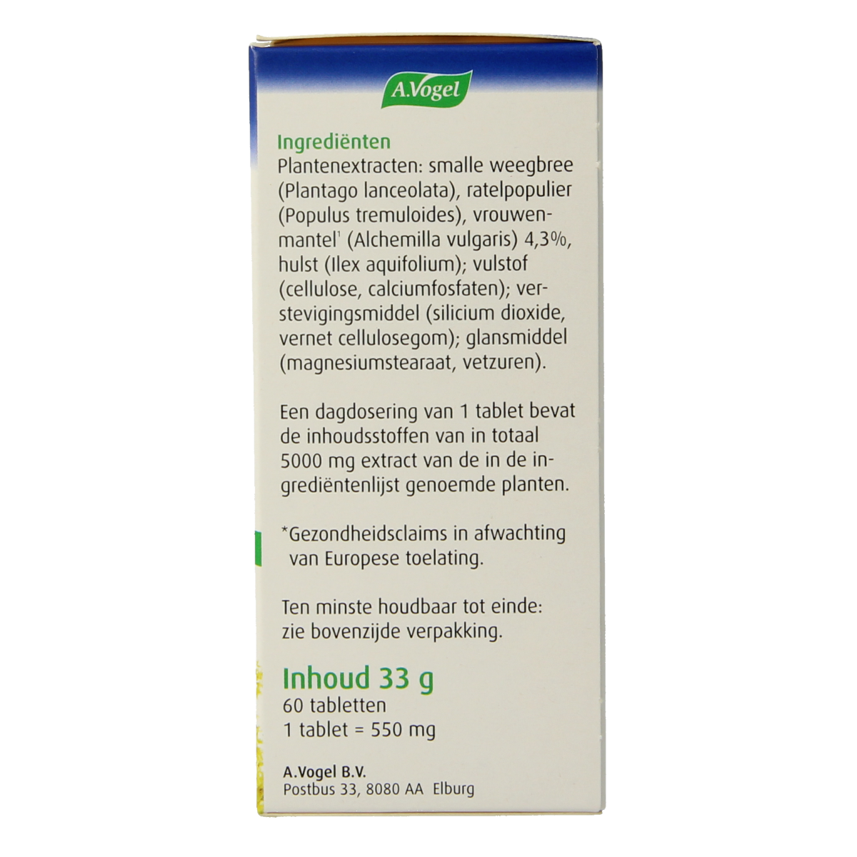 A Vogel Alchemilla gewrichten kruidenpreparaten tabletten bottle with 60 tablets, natural herbal supplement for joint support