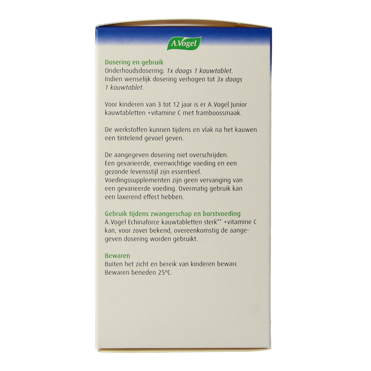 A Vogel Echinaforce strong herbal chew tablets with vitamin C, 60 count, natural remedy for immune support, shown in packaging.