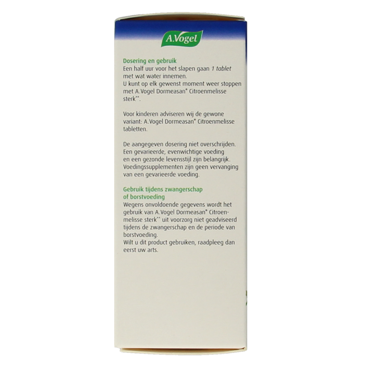 A Vogel Nachtrust Sterk herbal supplement tablets in a blister pack, natural ingredients for restful sleep.