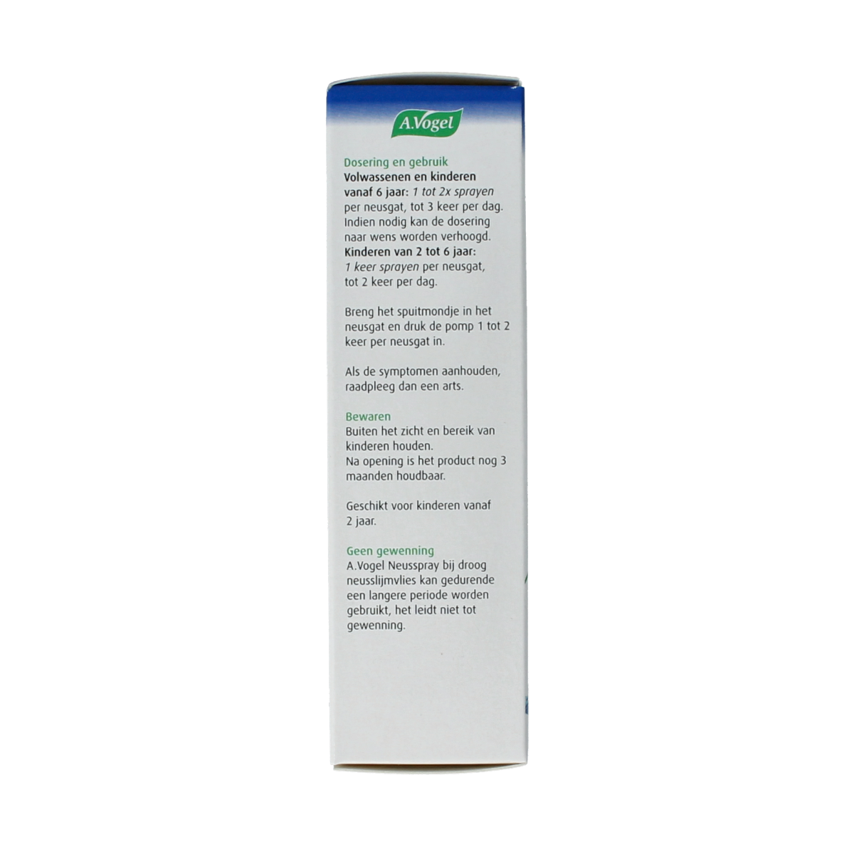 A Vogel Neusspray droge neusslijmvlies in 15 ml bottle, nasal care and inhalation product for dry nasal mucous membranes.