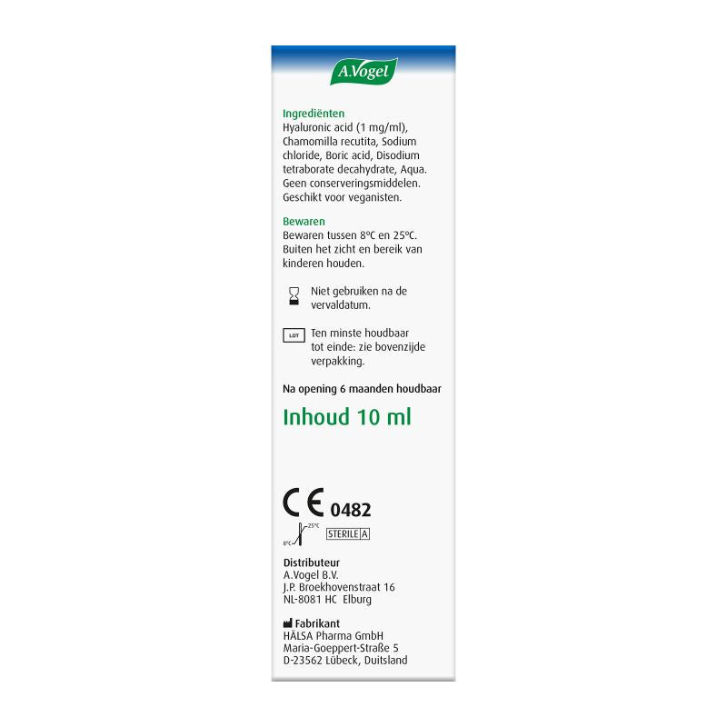 A Vogel Pollinosan hooikoorts oogdruppels in a 10ml bottle, designed for nasal allergy relief and eye comfort.