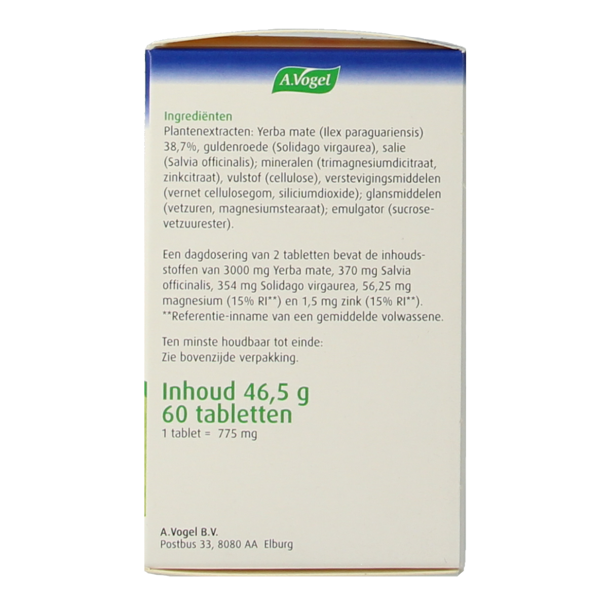 A Vogel Famosan Overgang gewichtsbeheersing herbal supplement tablets in blister pack, natural herbal remedies for weight management.