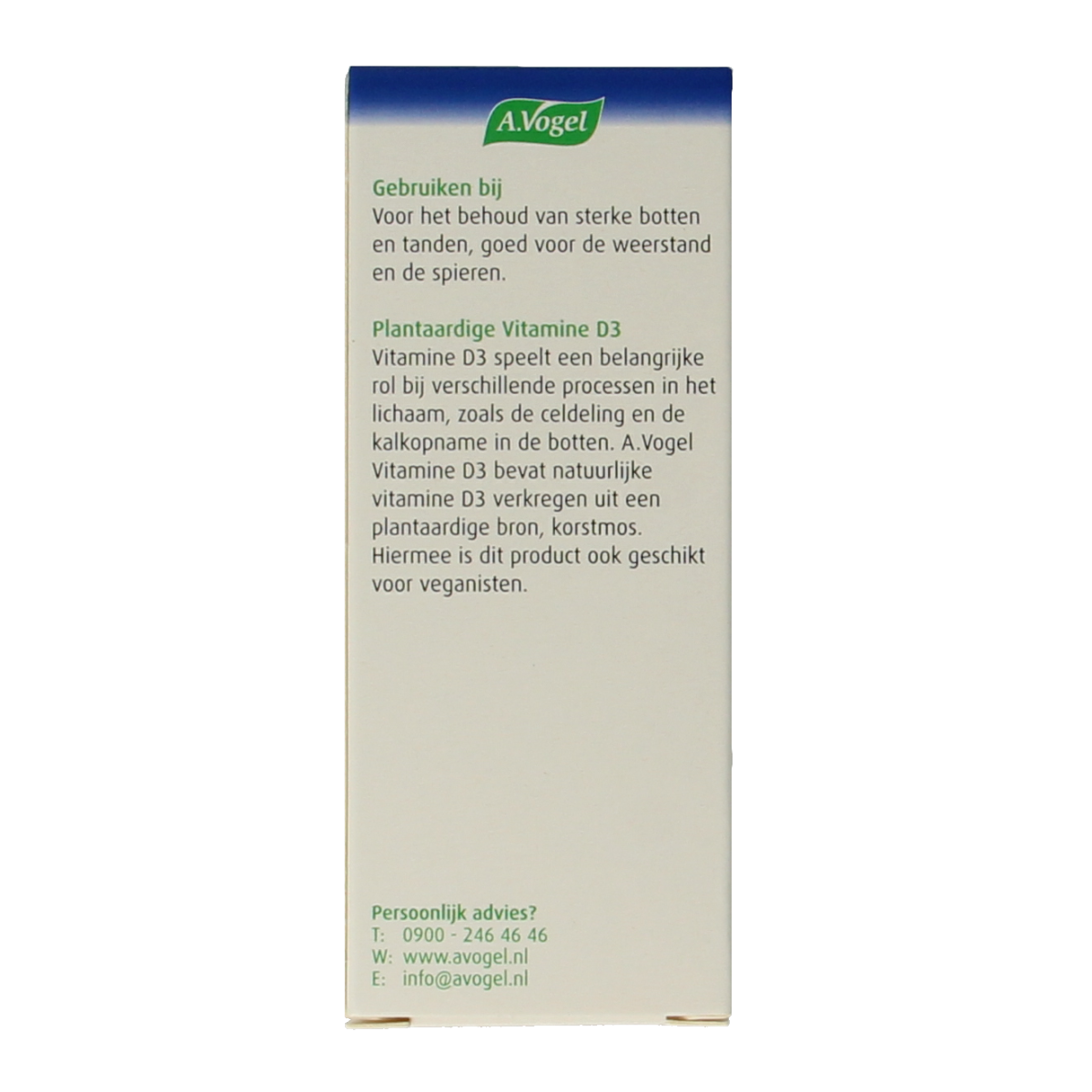 A Vogel vitamin D3 25µg supplement in a bottle of 100 tablets, suitable for children, with the product label visible.
