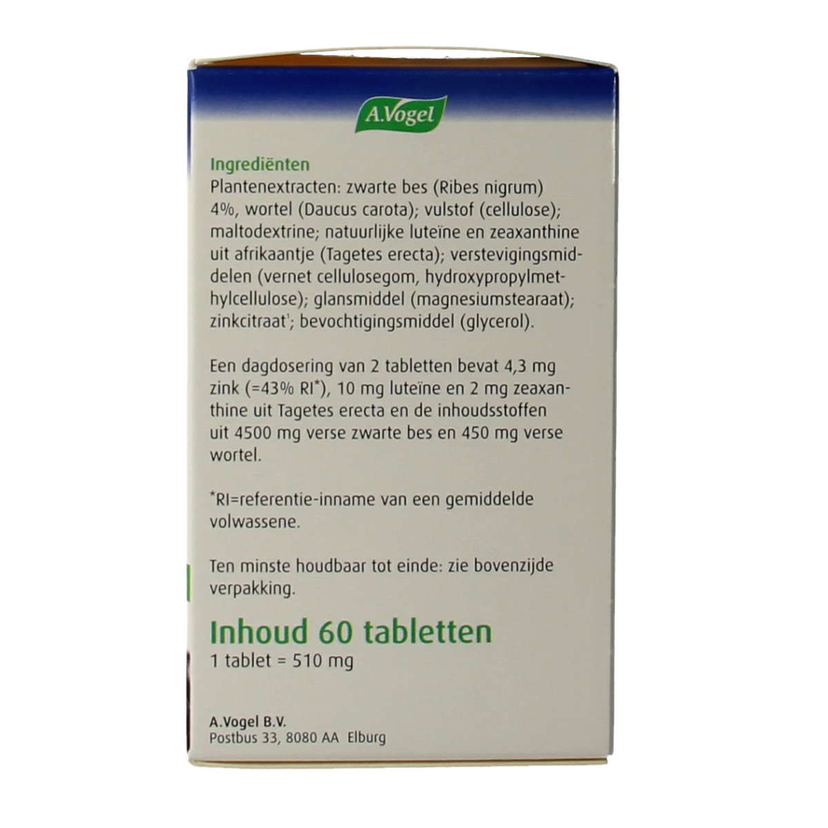 A Vogel mineral multivitamin tablets in a blister pack, showing 60 tablets for overall health support.