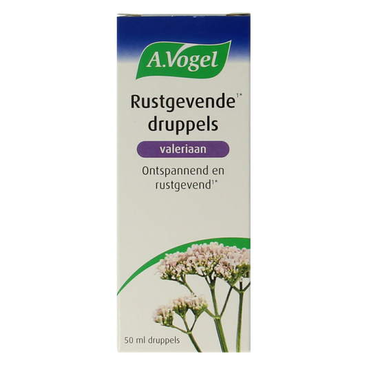 A Vogel Valerian Stress-Relief Herbal Drops in a 50ml bottle, featuring herbal ingredients in a dropper bottle for calming effects.