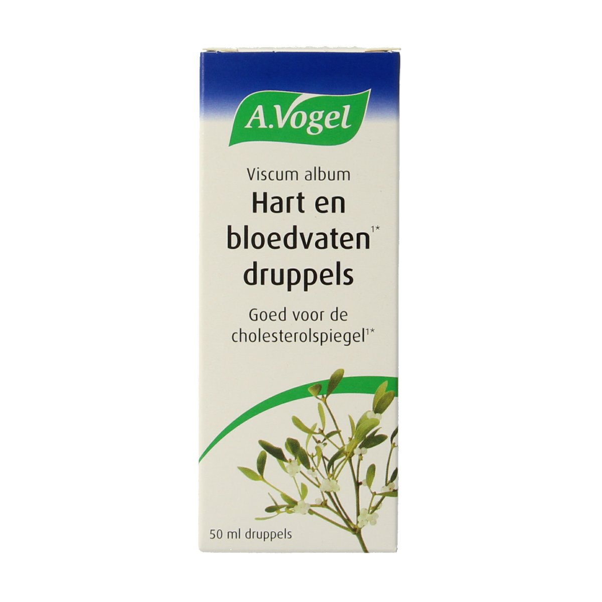 A Vogel Viscum album herbal remedy bottle for heart and blood vessels, 50ml, in a clear glass container with a label.