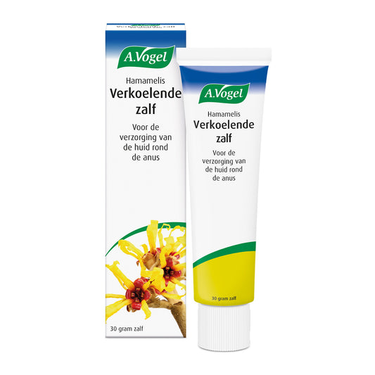 A Vogel Hamameliszalf verkoelende zalf in een 30 gram tube, geschikt voor lichaamsverzorging en huidverzorging.