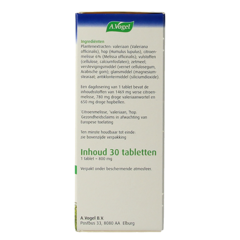 A Vogel Dormeasan nachtrust 3-in-1 herbal supplement tablets for sleep and relaxation, shown in a blister pack.