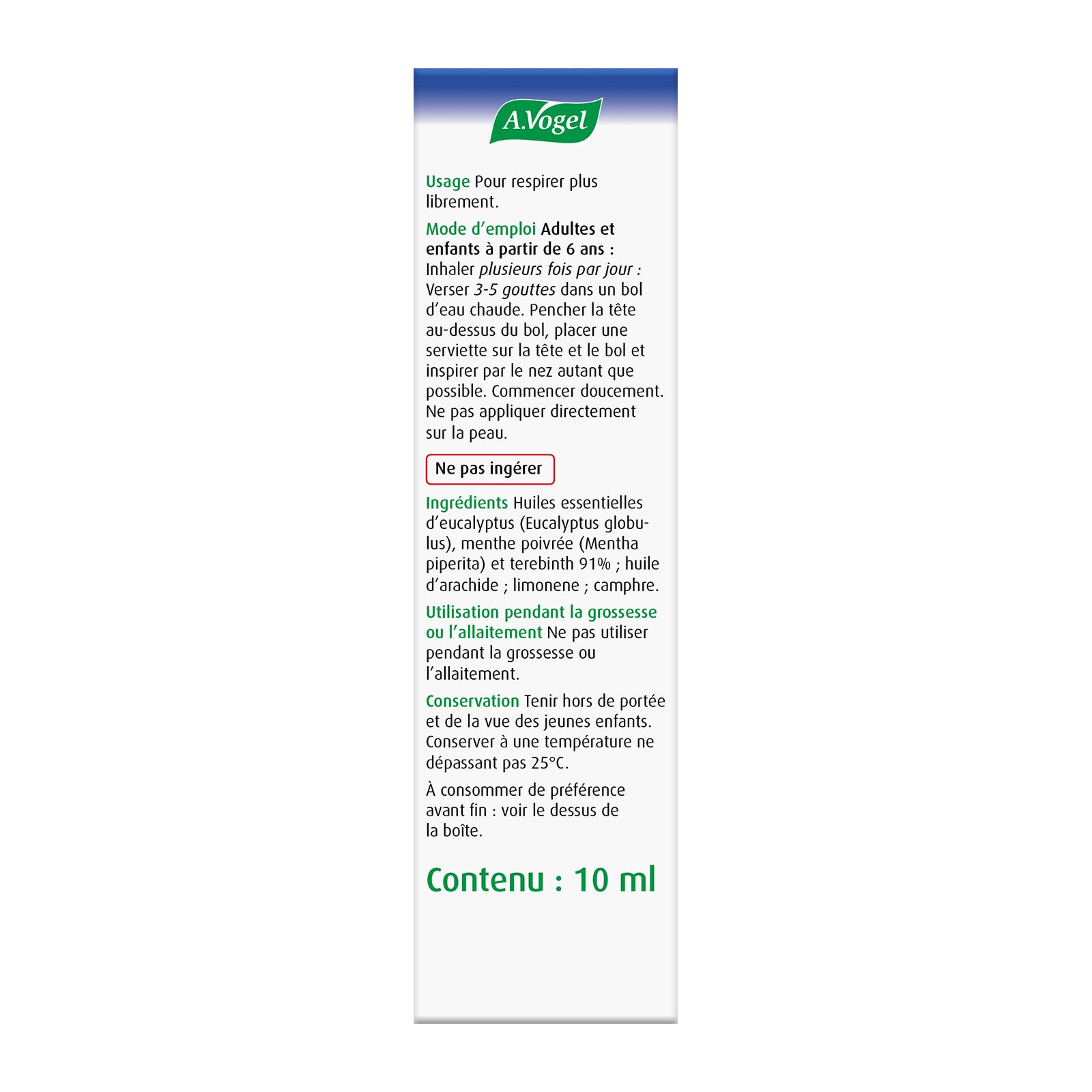 A Vogel Cinuforce inhalation drops 10ml bottle for nasal care and inhalation, with the product label and packaging visible.