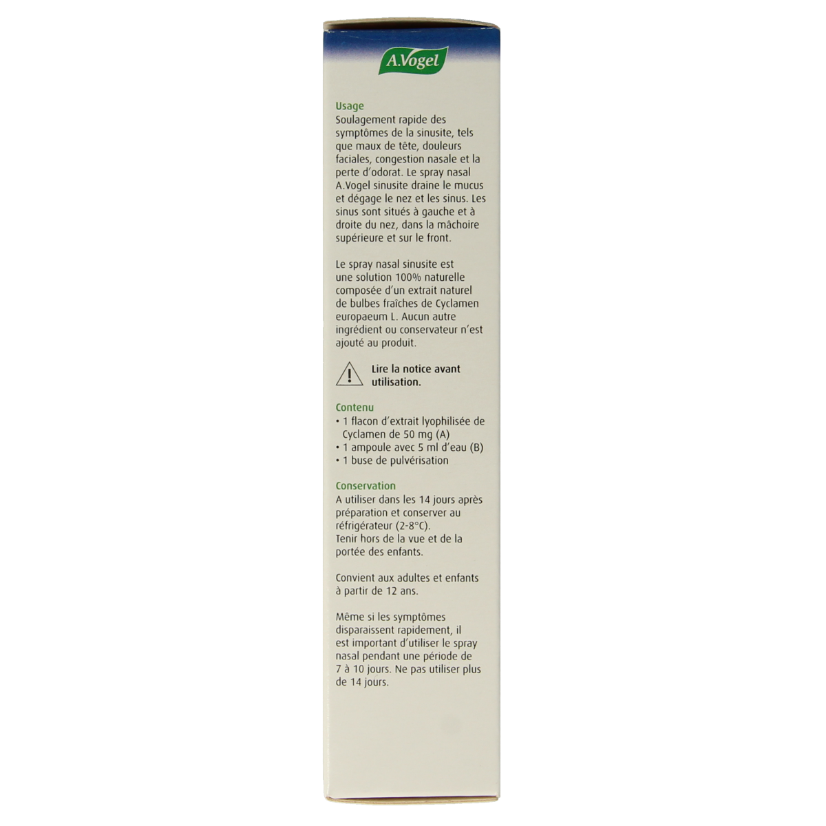 A Vogel Neusspray set for sinus inflammation, with nasal spray bottles and packaging for nasal care and inhalation.