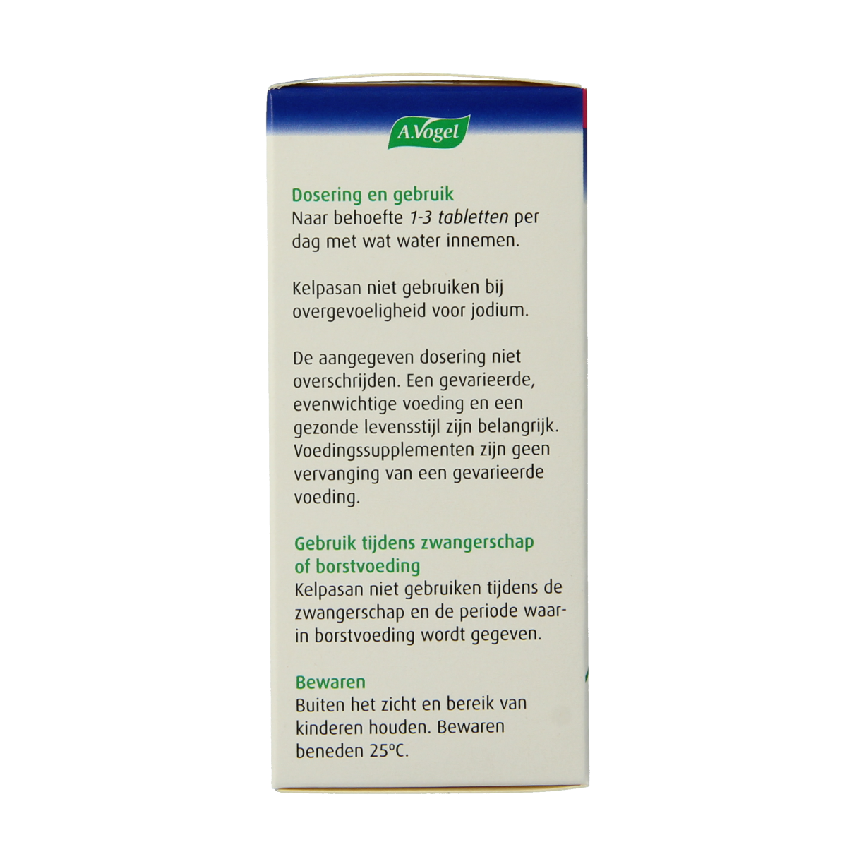 A Vogel Kelpasan thyroid herbal supplement tablets in a container, used for supporting healthy thyroid function.