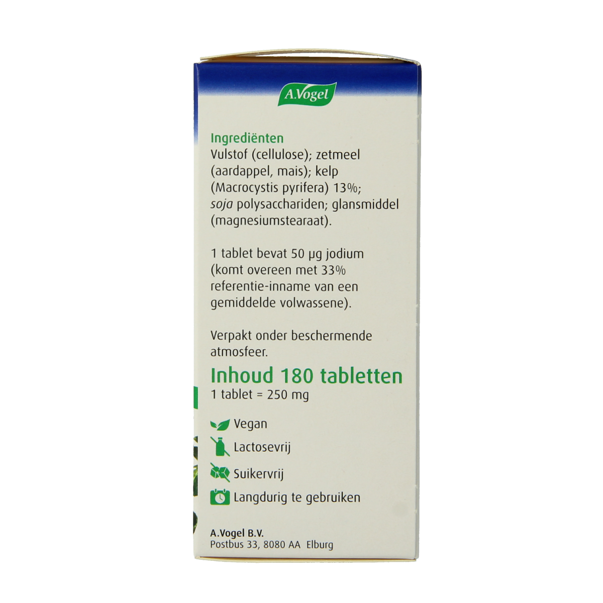 A Vogel Kelpasan thyroid herbal supplement tablets in a bottle, designed to support thyroid health.