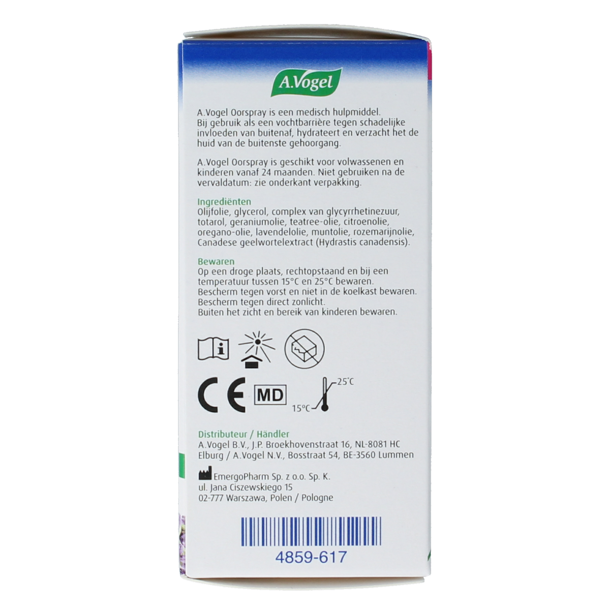 A Vogel Oorspray earwax removal spray bottle with 10ml, ear care product for gentle earwax removal.