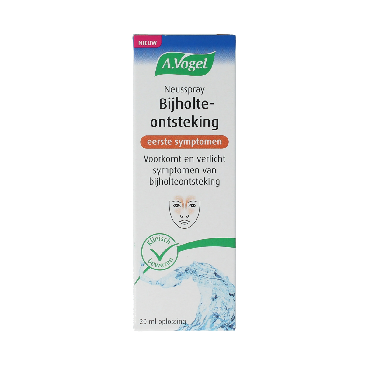 A Vogel Neusspray for sinus first symptoms, 20ml, nasal care and inhalation product showing the spray bottle and packaging.