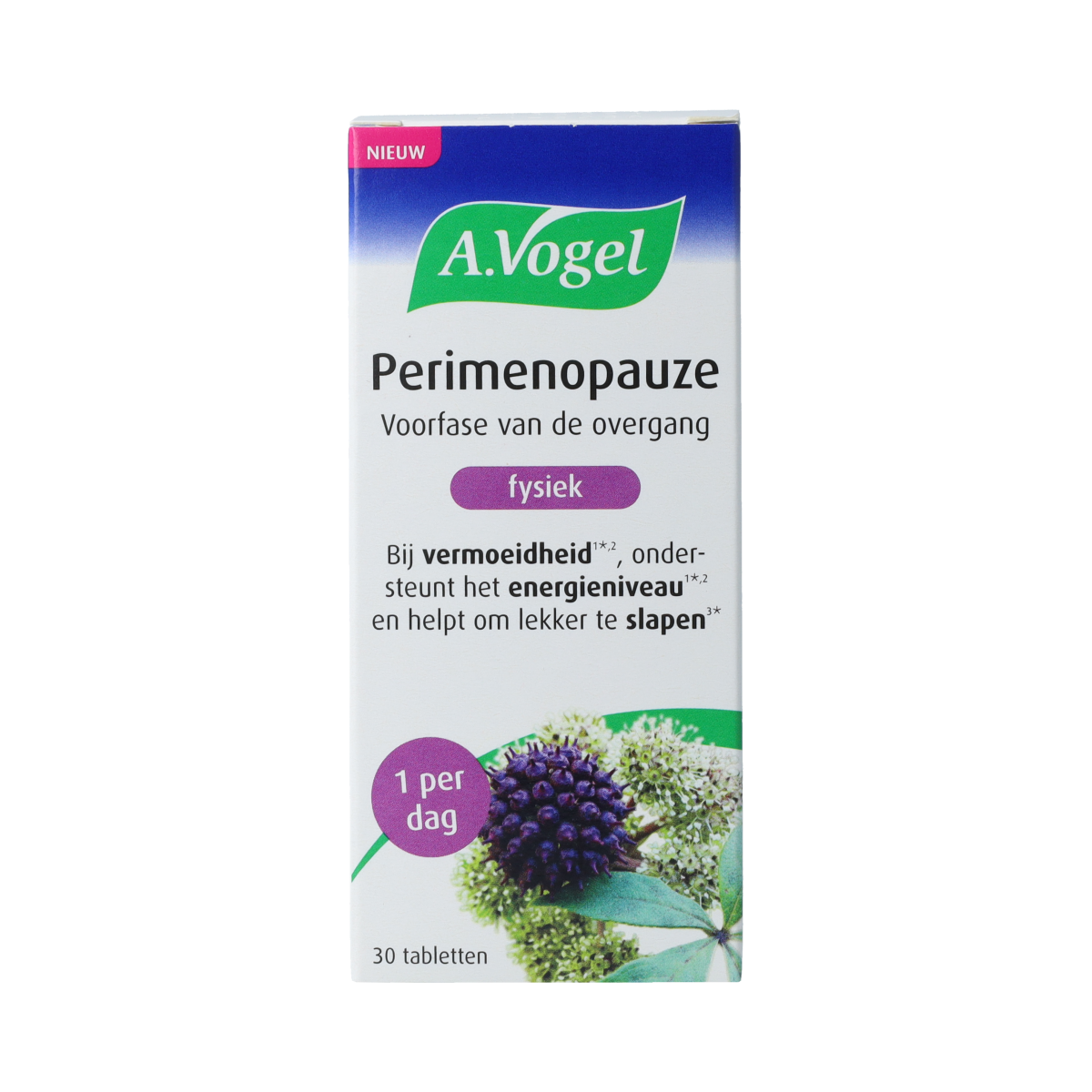 A Vogel Perimenopauze fysiek supplement tablets, natural herbal support for women, 30 tablets in a blister pack.