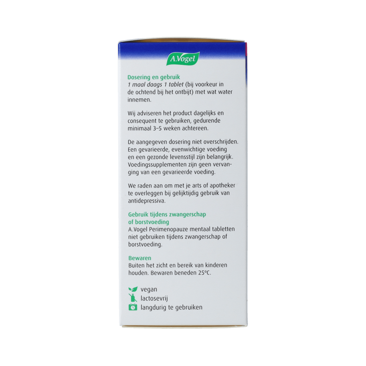 A Vogel Perimenopauze mental tablets, 30-count, dietary supplement with herbal ingredients, in a blister pack.
