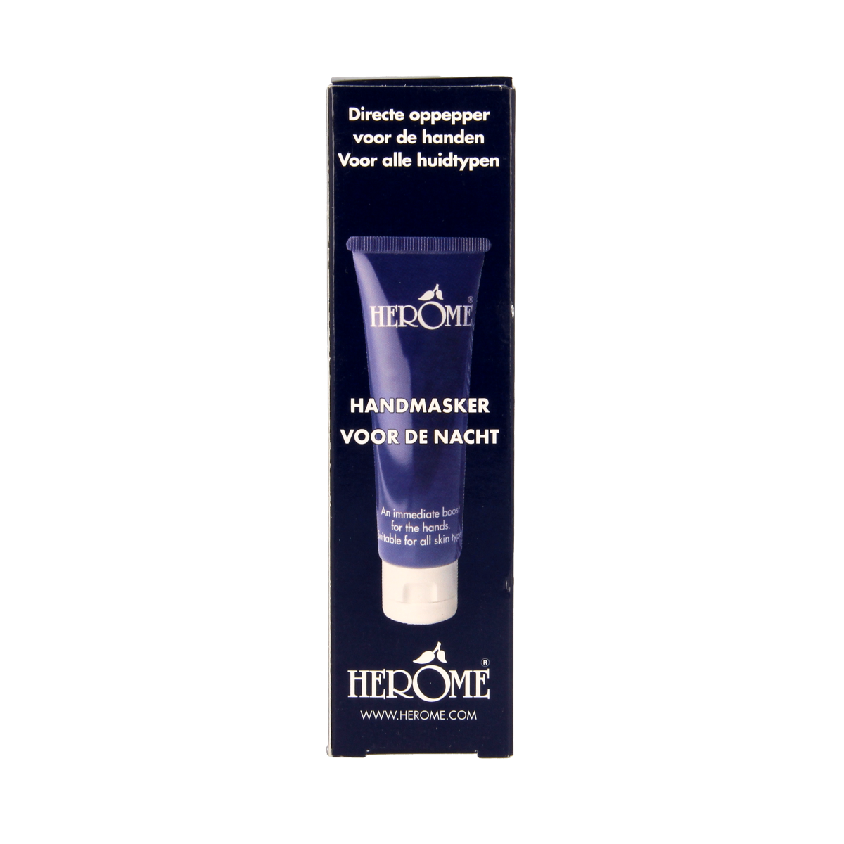 Herome Handmask in a 40ml container, designed for hand skincare, with a creamy texture and soothing ingredients.