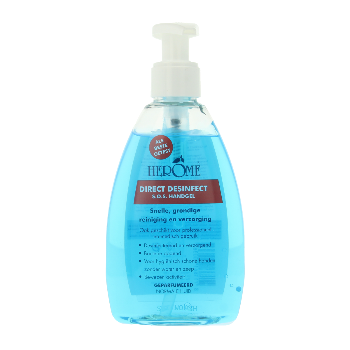 Herome Direct disinfectant hand sanitizer in a 200ml bottle, scented hand care product with the barcode 8711661000361.