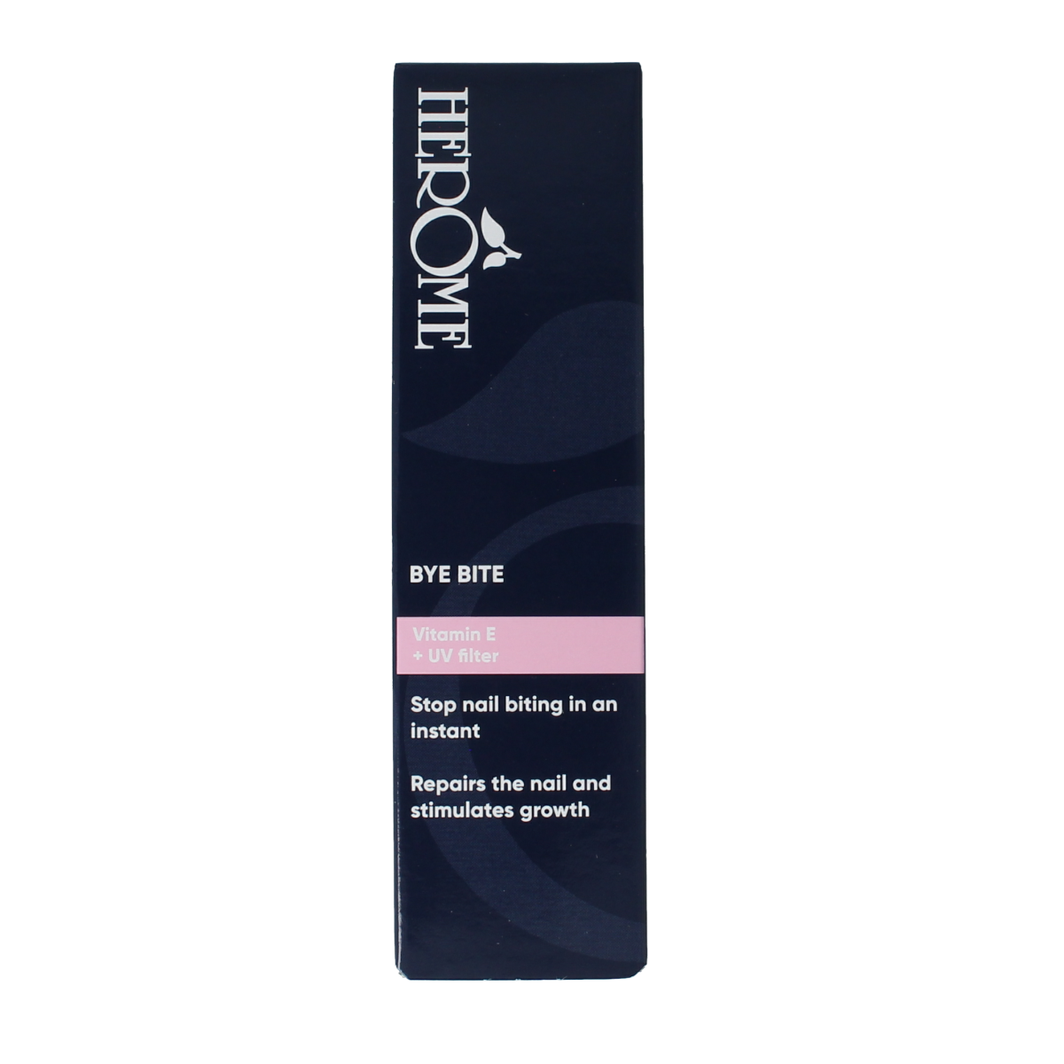 Herome Bye Bite hand care product in a 10 ml bottle, designed for nourishing and protecting hands.