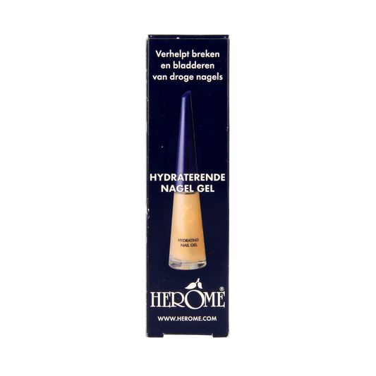 Herome Hydrating Nail Gel in a 10ml container, a hand skincare product with clear gel and branding visible.