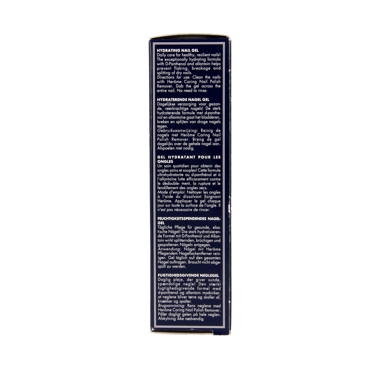 Herome Hydrating Nail Gel in 10ml tube, handcare product with clear packaging and applicator brush for nourishing nail treatment.