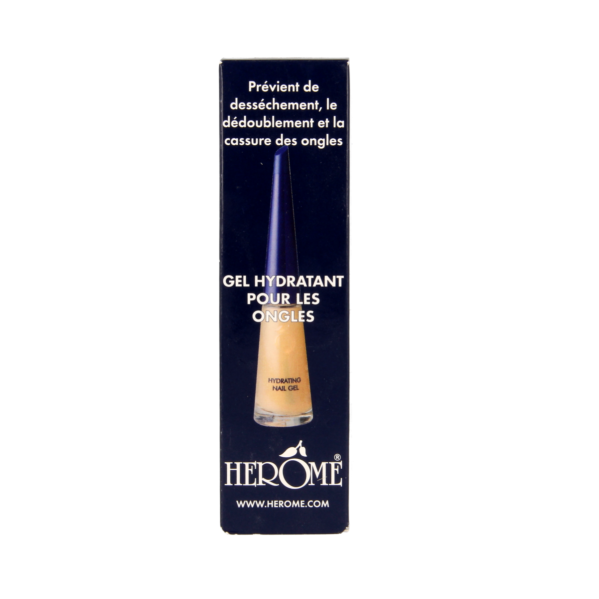 Herome Hydrating nail gel in 10ml, a hand care product with a clear gel texture for moisturizing and nourishing nails.