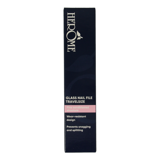Herome travel-sized glass nail file for manicure and pedicure, compact and easy-to-use grooming instrument.