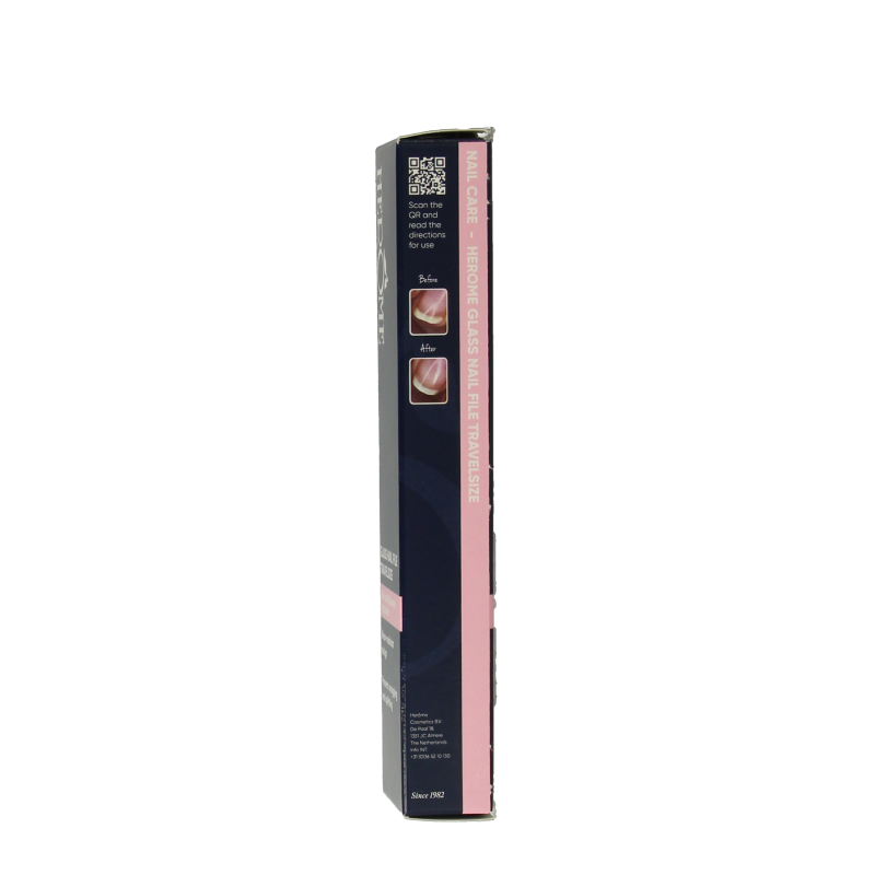 Herome travel size glass nail file for manicure and pedicure, compact and durable grooming tool.