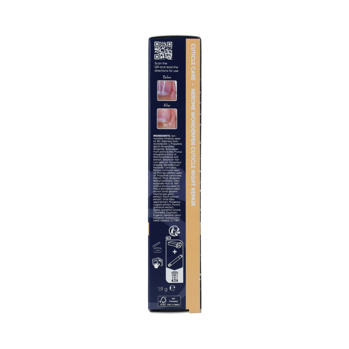 Herome Cuticle Night Repair Pen, hand care product with a sleek pen design for nourishing and soothing cuticles overnight.