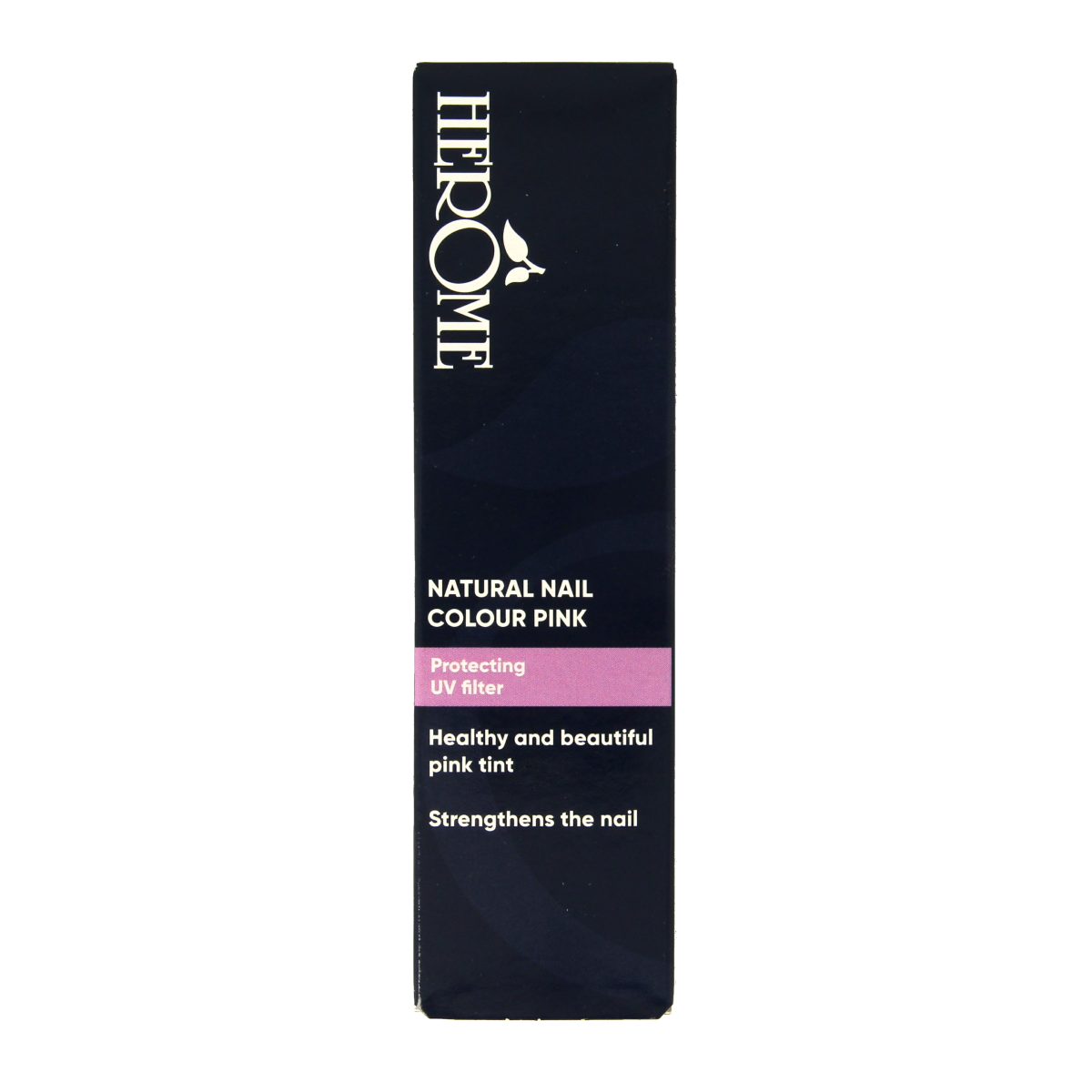 Herome Natural Pink Nail Color in 10ml bottle, soft pink shade, make-up product for natural-looking nails.
