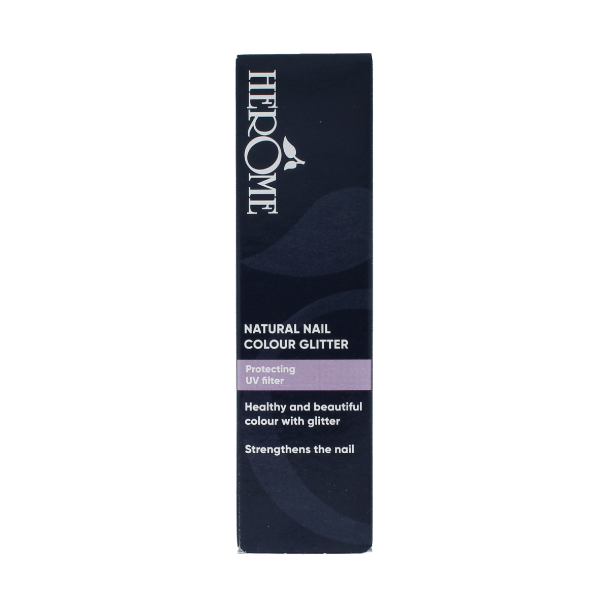 Herome Natural Nail Colour Glitter in 10ml bottle, sparkling glitter nail polish with shimmering finish for stylish manicures