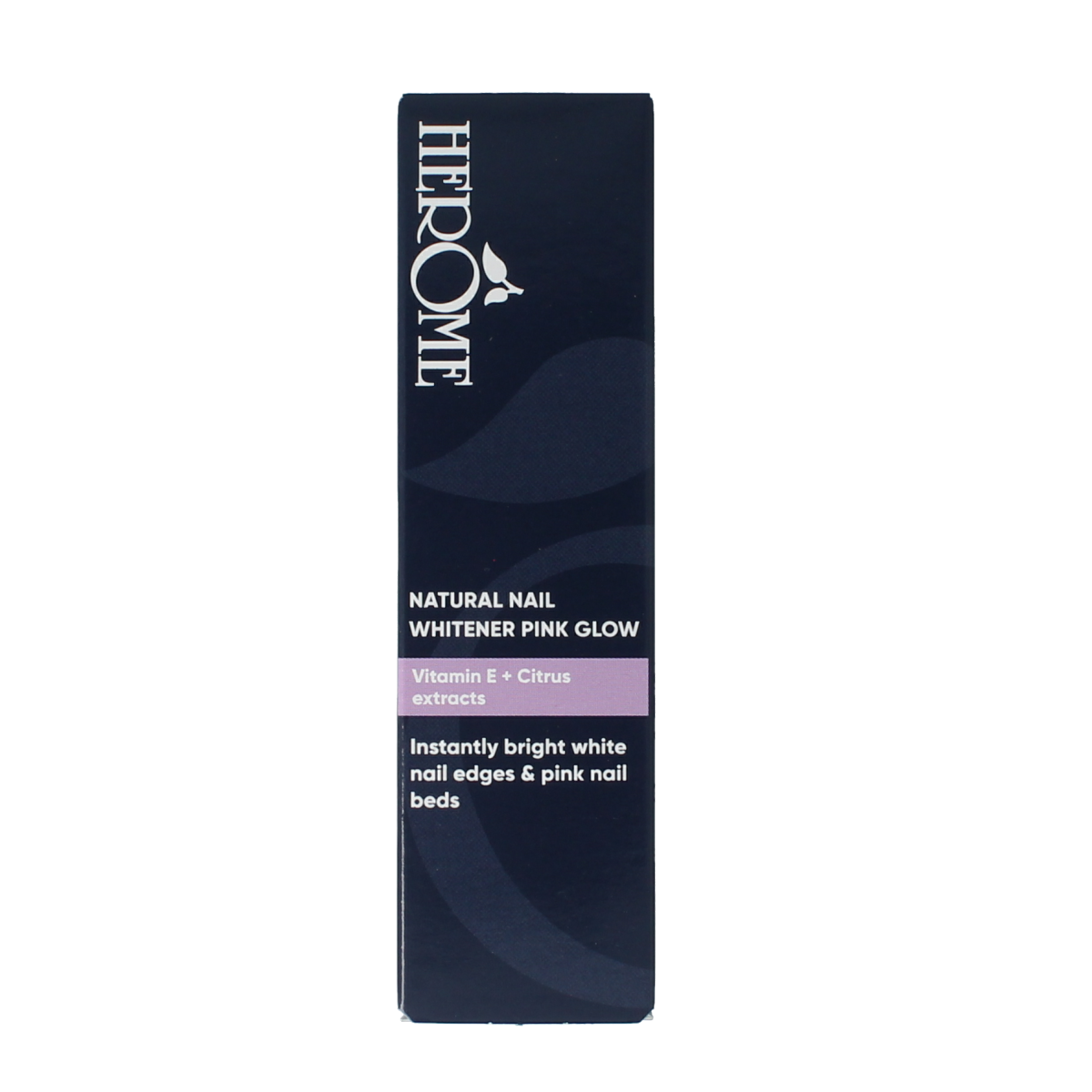 Herome Natural Nail Whitener Pink Glow in 10ml bottle, make-up product for brightening and enhancing natural nails.