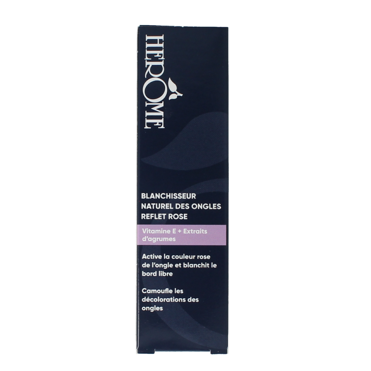 Herome Natural Nail Whitener Pink Glow bottle showing pink-tinted nail brightener for natural-looking nails.