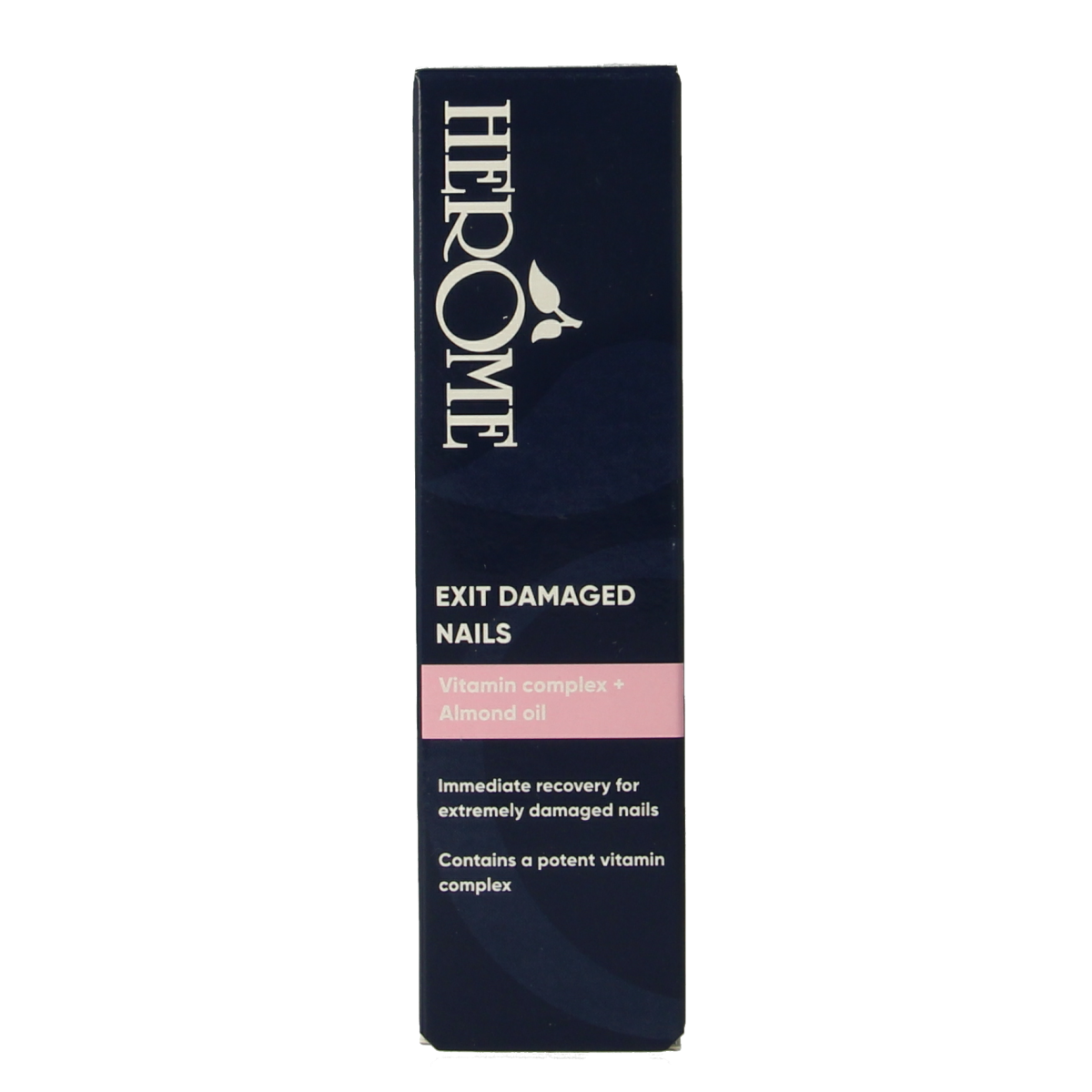 Herome Exit damaged nails hand care product in a 7ml bottle, designed to strengthen and repair brittle nails.