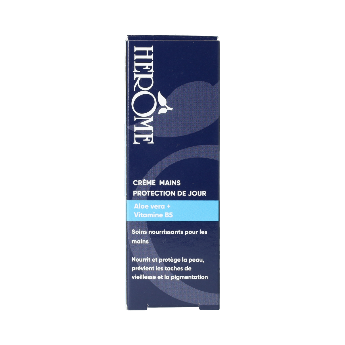 Herome Handcreme mini SPF8 tube showing the 30ml packaging with label and product details.