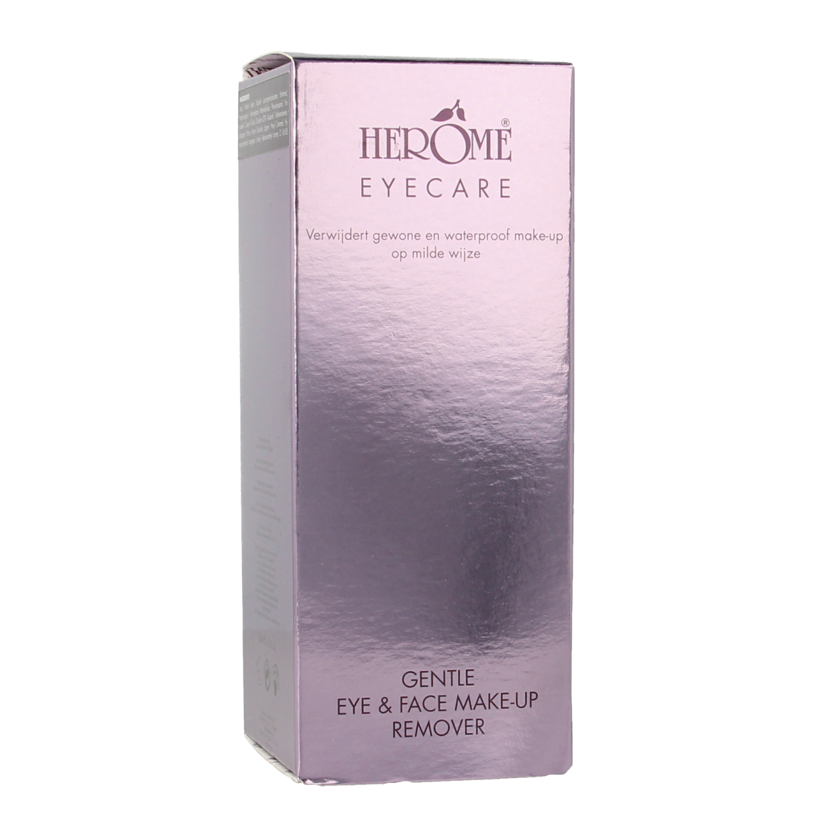 Herome gentle eye makeup remover in a 120ml bottle, designed for facial skincare and eye makeup removal.