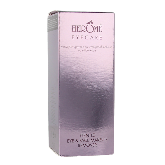 Herome gentle eye makeup remover in a 120ml bottle, designed for facial skincare and eye makeup removal.