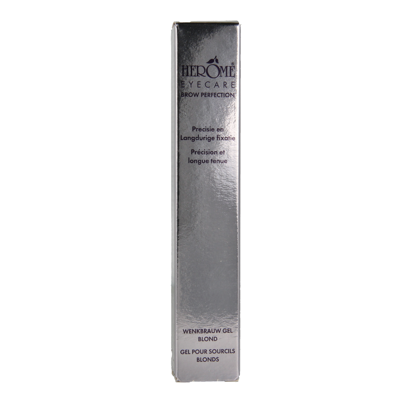 Herome blond brow gel in 6.5 ml tube, natural makeup product for shaping and defining eyebrows with a clear finish.