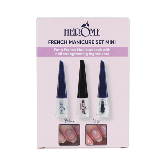 Herome French manicure set with three mini 4ml nail polish bottles, ideal for professional or personal nail art.