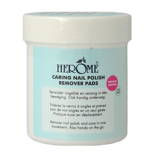Herome Nagellak remover pads caring, hand skincare, 100 disposable pads for gentle nail polish removal.