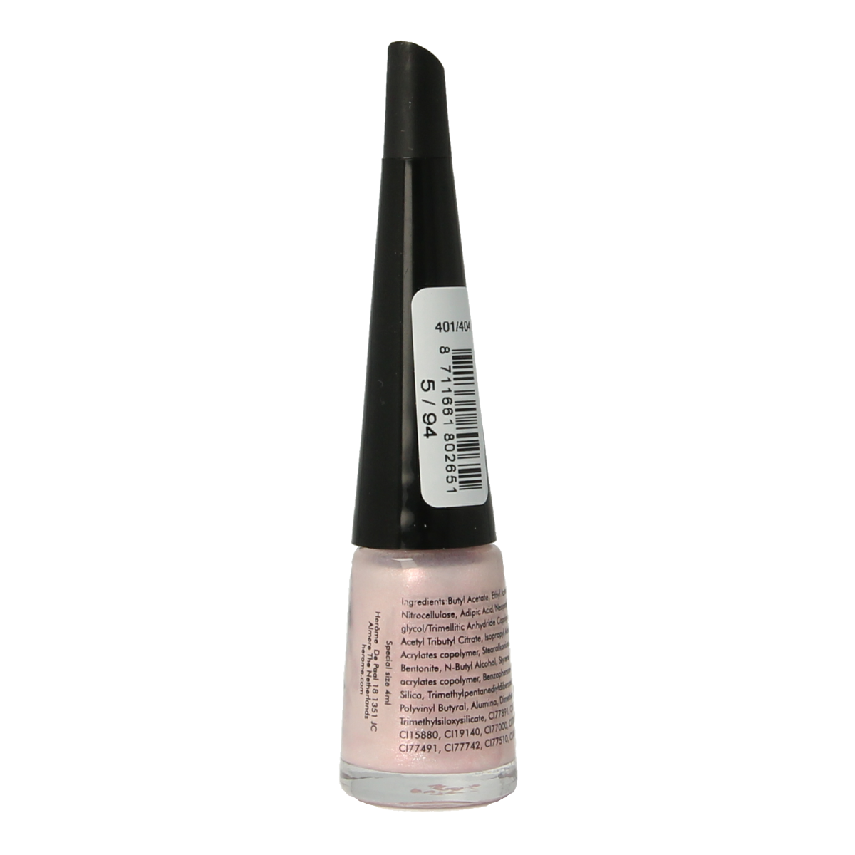 Herome Take Away Nail Colour Basic 5/94 in a 4ml bottle, vibrant make-up nail polish with a sleek design.