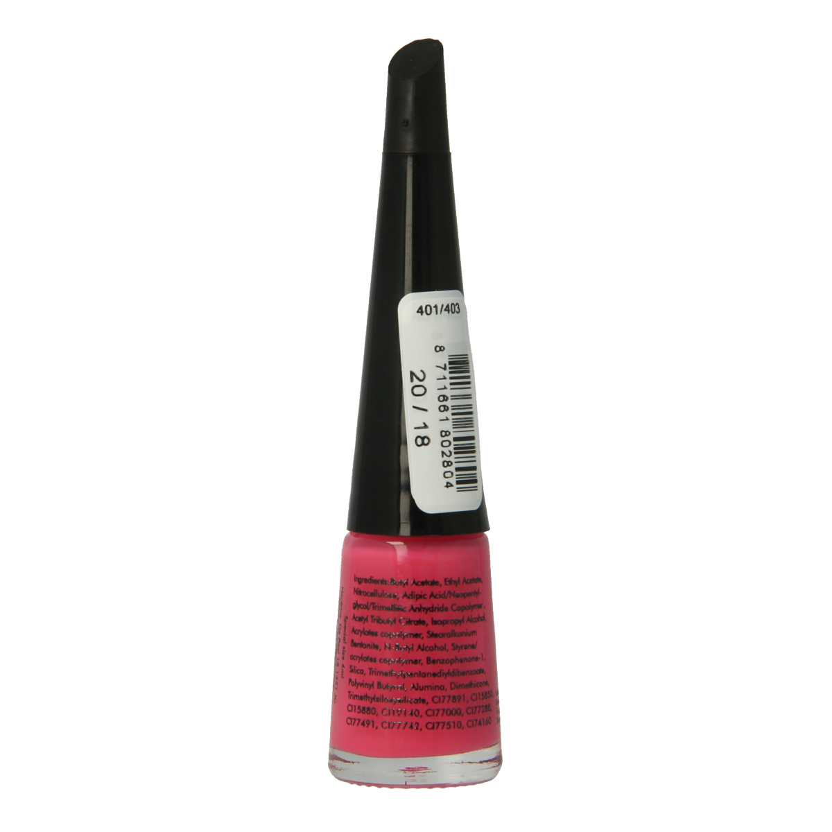 Herome Take Away Nail Colour Basic 20/18 in 4ml bottle, vibrant pink shade, for easy, quick nail color removal and application.