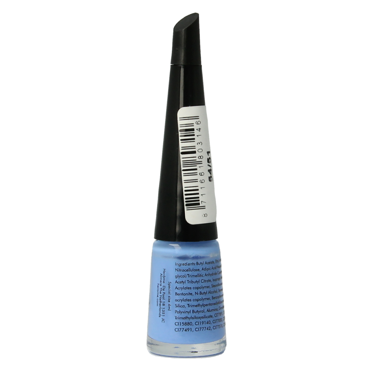 Herome Take Away Nail Colour Basic 54/51 in 4ml, featuring a sleek bottle of make-up nail polish with a clear cap.