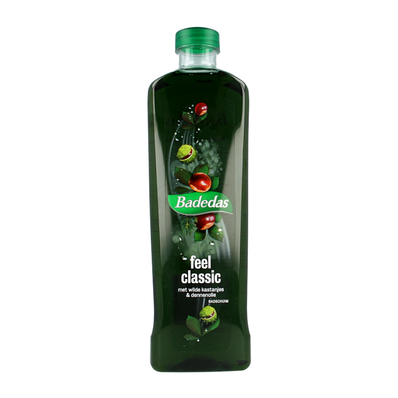 Badedas Feel classic 1-liter bath and shower gel bottle with blue and white packaging, showcasing the Badedas brand.