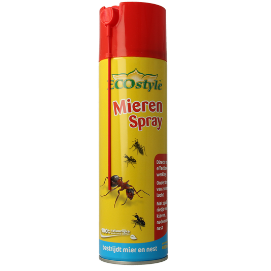 Ecostyle Mierenspray 400ml pesticide bottle with spray nozzle for pest control in gardens and outdoor areas.