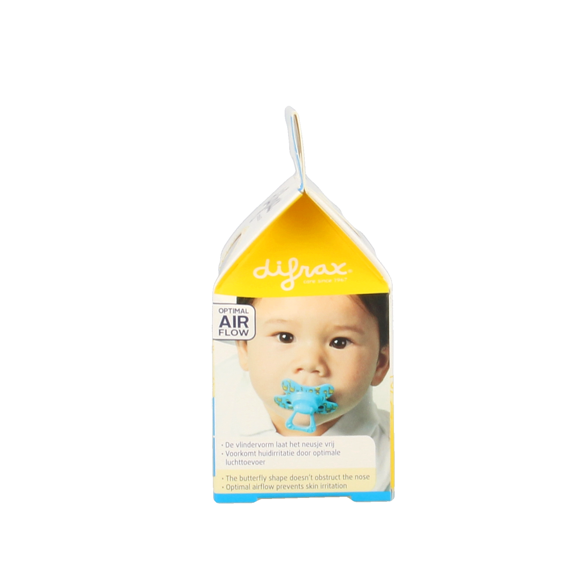 Difrax natural baby pacifier for 12+ months, single silicone nipple, designed for comfort and gentle soothing.