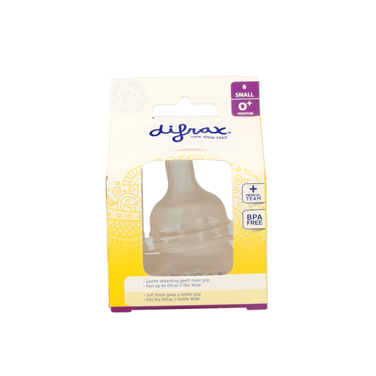 Difrax Flesspeen soft breed small  2.00 Stuks